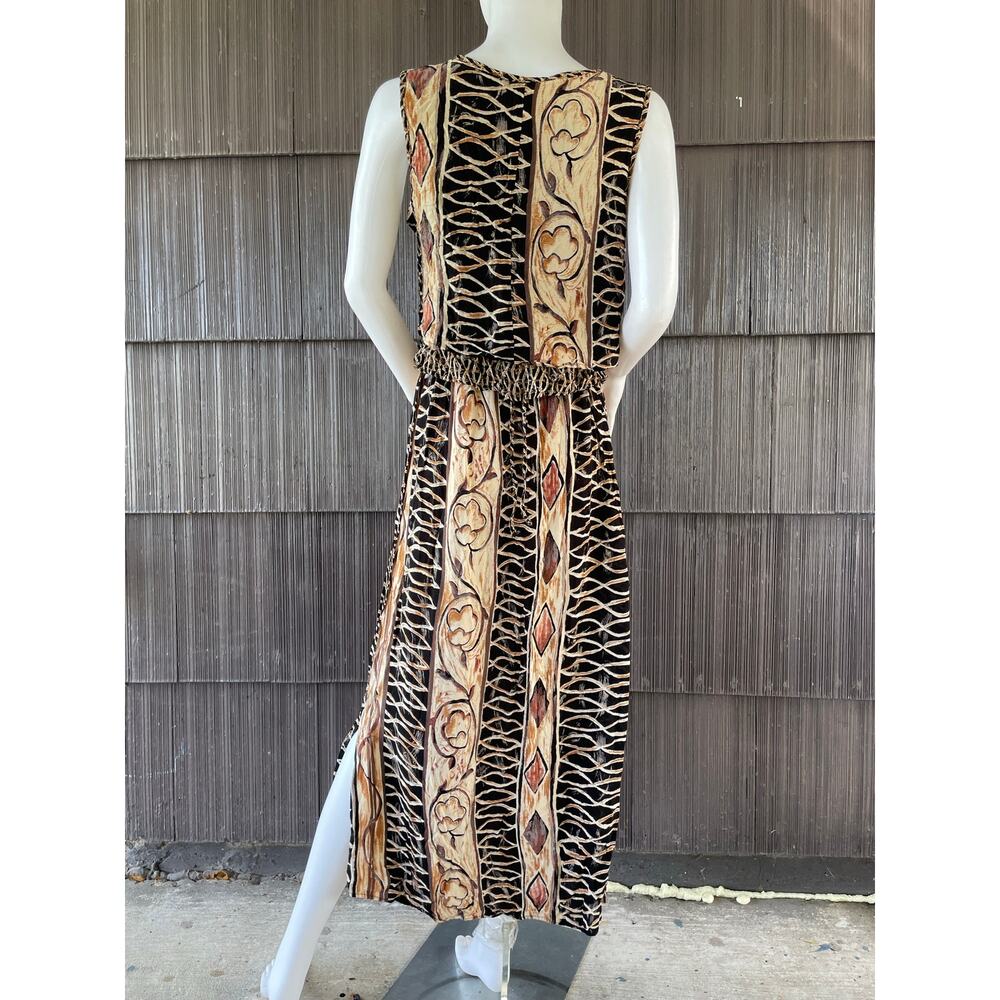 🔥 90s Rabbit Rabbit Rabbit Geometric Abstract Print Boho Tribal Safari Dress 10 - Picture 3 of 14